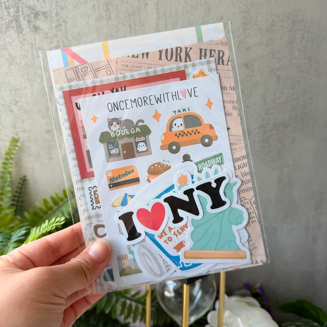 Once More With Love Journaling Kit - New York Moment

Capture the magic, movement, and memory of New York with this charming&nbsp;Once More With Love Journaling Kit – New York Moment. Designed for planners, scrapbookers, and creative journalers, this kit brings together beautifully coordinated ephemera and stickers that celebrate the energy of the city.