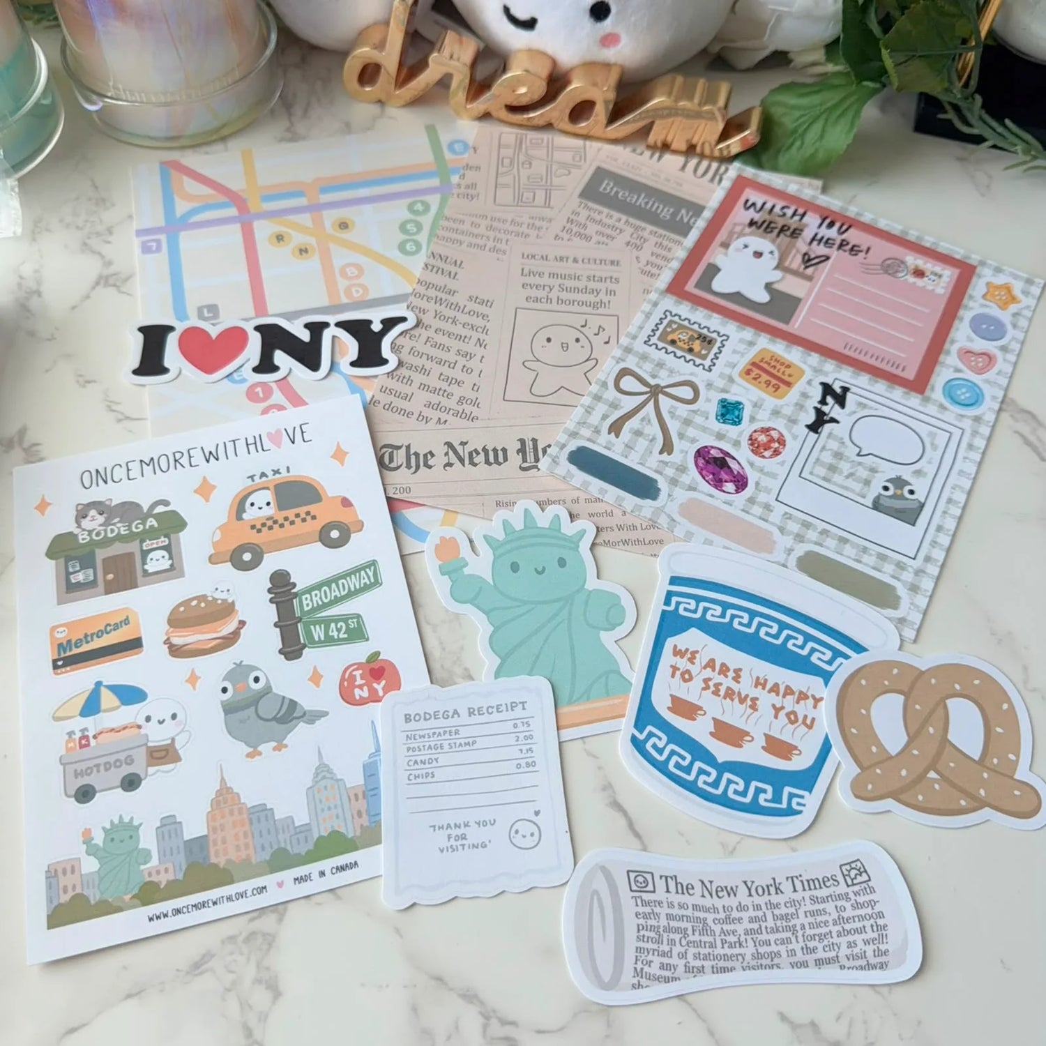Once More With Love Journaling Kit - New York Moment

Capture the magic, movement, and memory of New York with this charming&nbsp;Once More With Love Journaling Kit – New York Moment. Designed for planners, scrapbookers, and creative journalers, this kit brings together beautifully coordinated ephemera and stickers that celebrate the energy of the city.