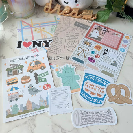 Once More With Love Journaling Kit - New York Moment

Capture the magic, movement, and memory of New York with this charming&nbsp;Once More With Love Journaling Kit – New York Moment. Designed for planners, scrapbookers, and creative journalers, this kit brings together beautifully coordinated ephemera and stickers that celebrate the energy of the city.