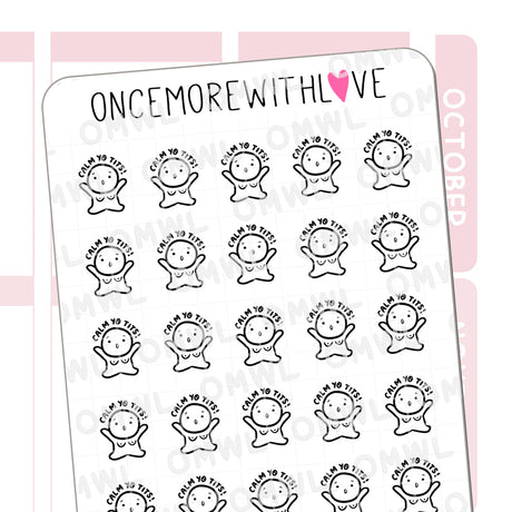 Once More With Love - M1003 Calm Yo Tits Sticker Sheet
