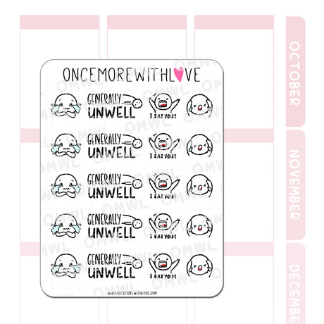 Once More With Love M1012 Generally Unwell Sticker