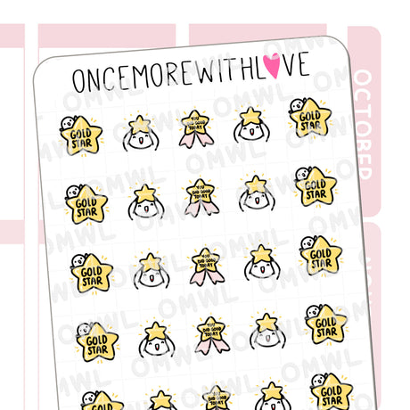 Once More With Love - M1030 Gold Star Sticker Sheet