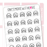 Whether you wear your glasses for style, with prescription, or for blue light blocking...etc, these munchkins are here for ya! You can also use these stickers as reminders for an eye exam, study sesh, eyewear shopping, or simply for dorking it out on whatever it is that you are passionate about!