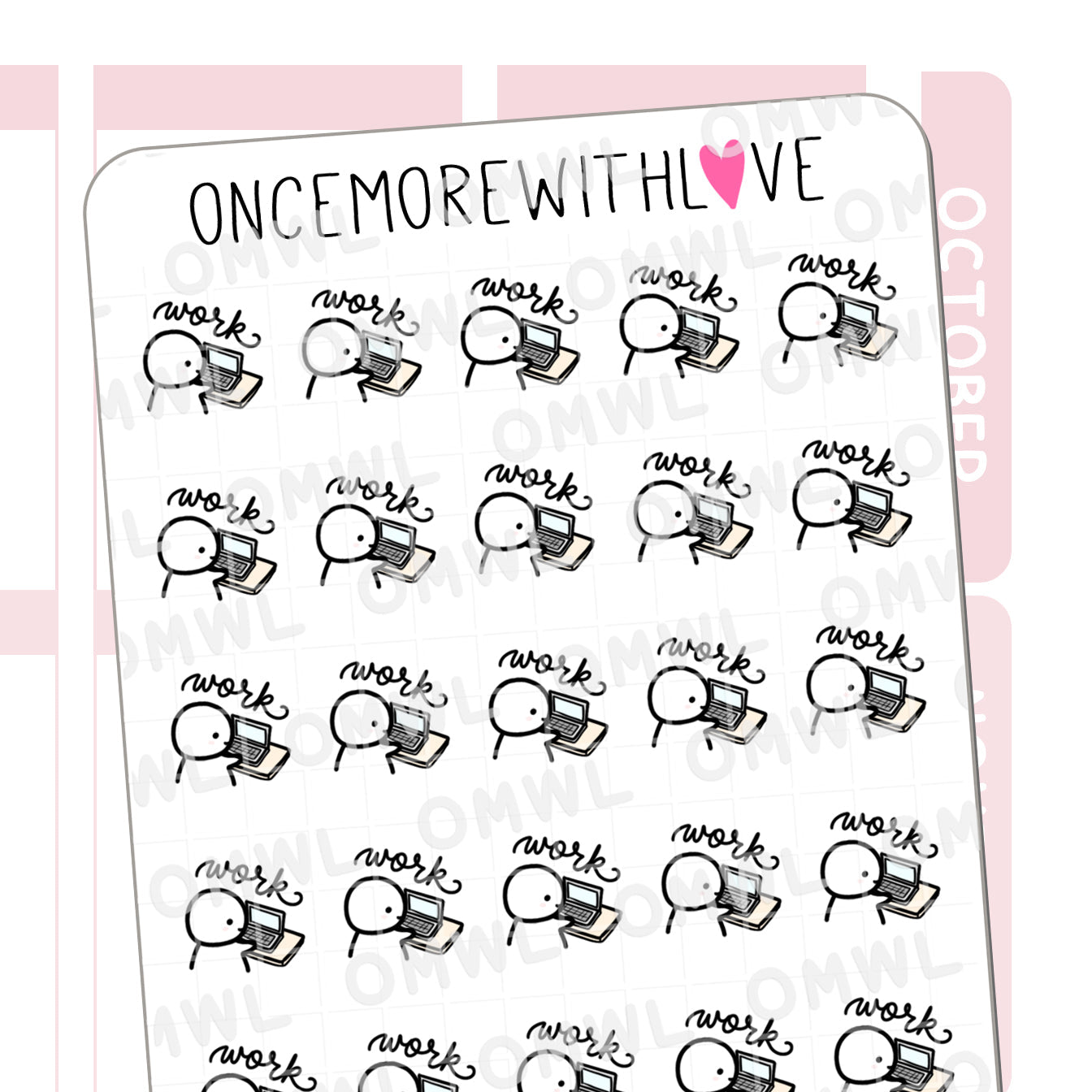 Once More With Love M1076 Work Computers Sticker