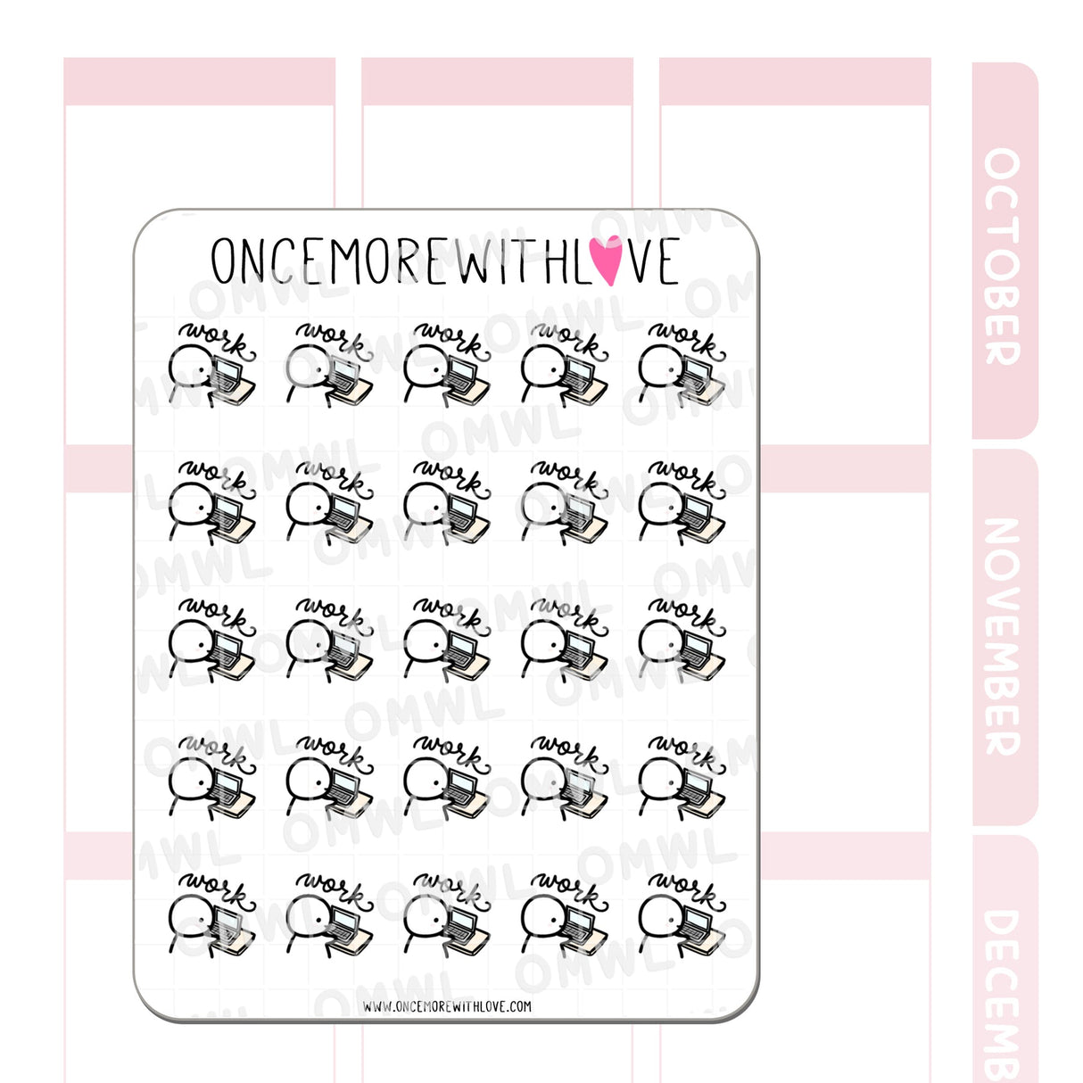 Once More With Love M1076 Work Computers Sticker