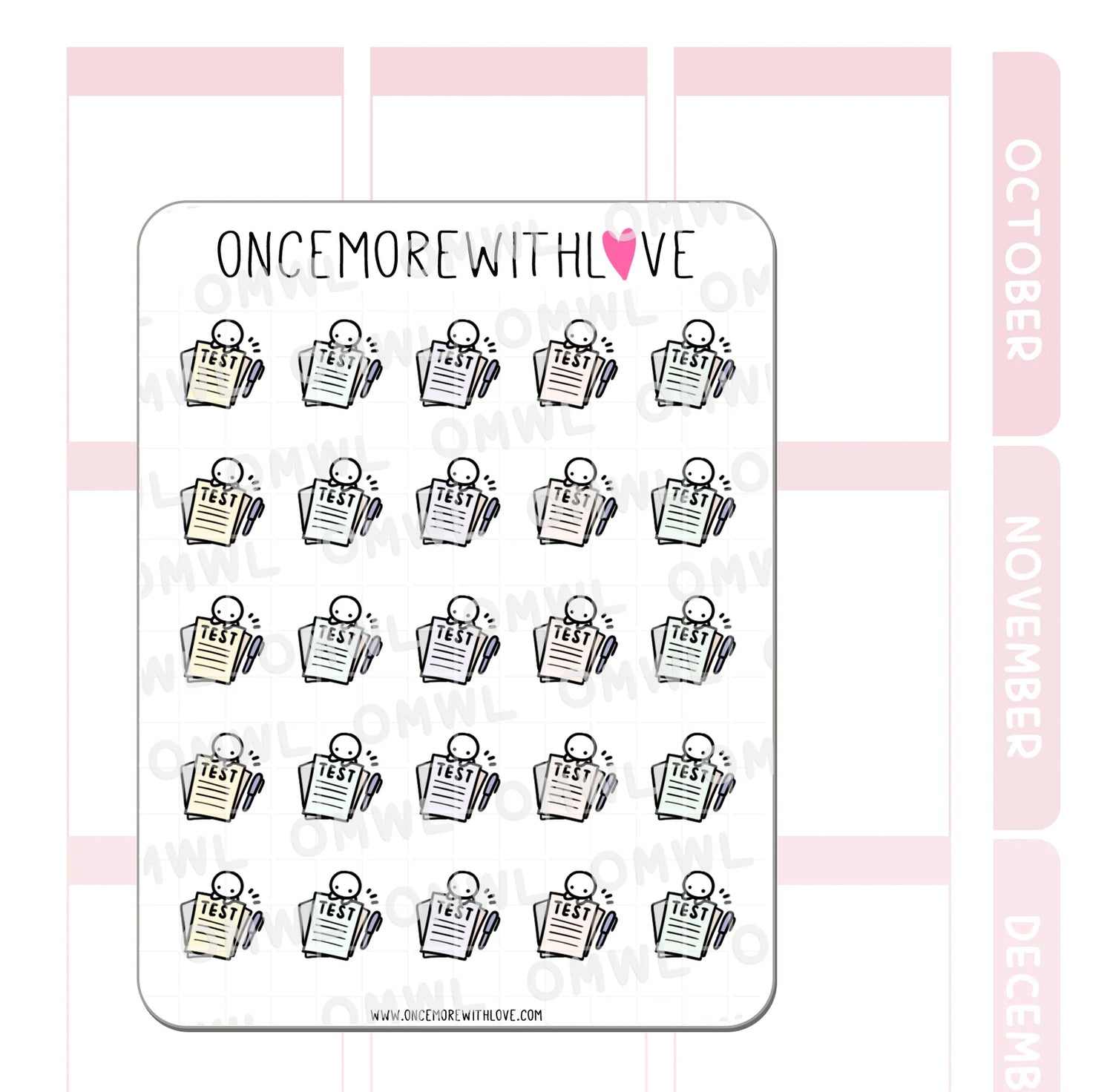 Once More With Love M1109 Test Sticker Sheet