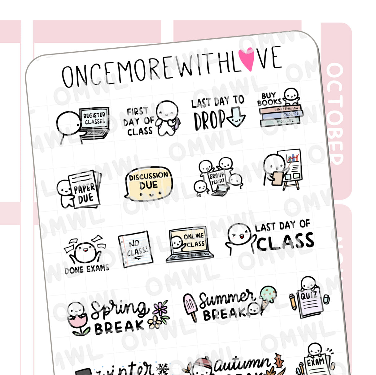 Once More With Love M1115 University / College Mixed Sticker