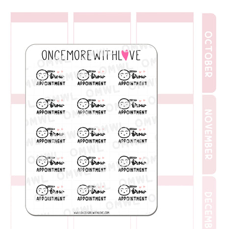 M1117 Brow Appointment Sticker Sheet