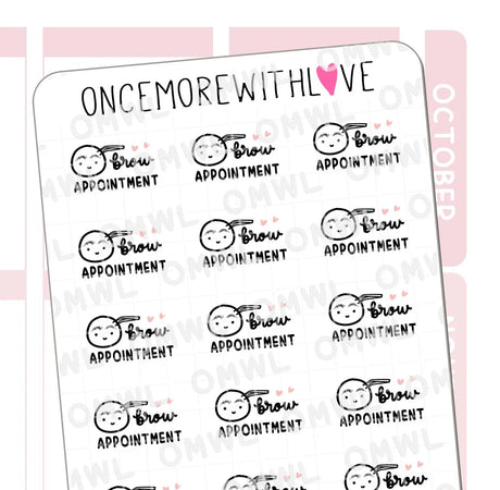 M1117 Brow Appointment Sticker Sheet