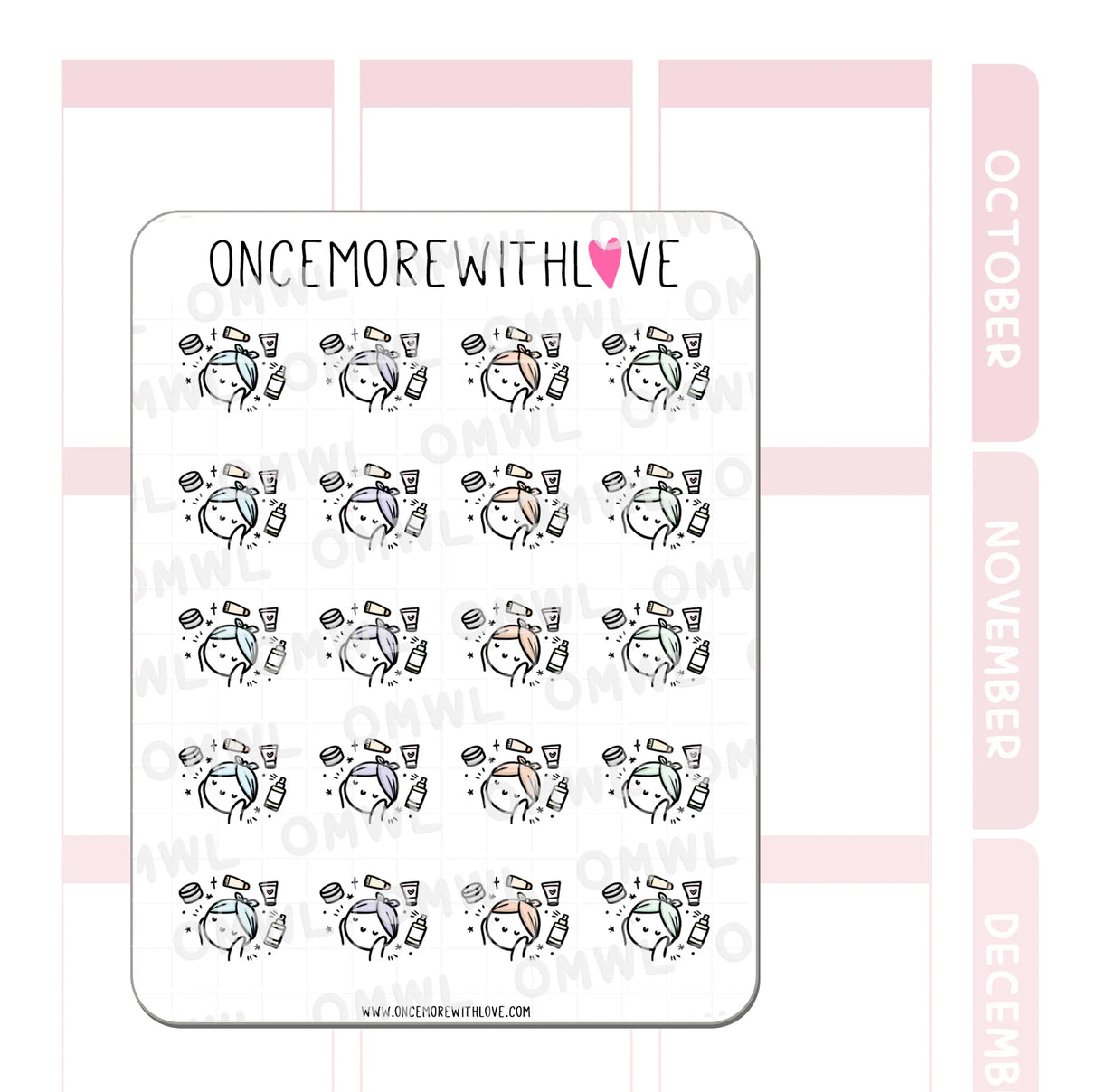 Once More With Love M1141 Skincare Sticker Sheet