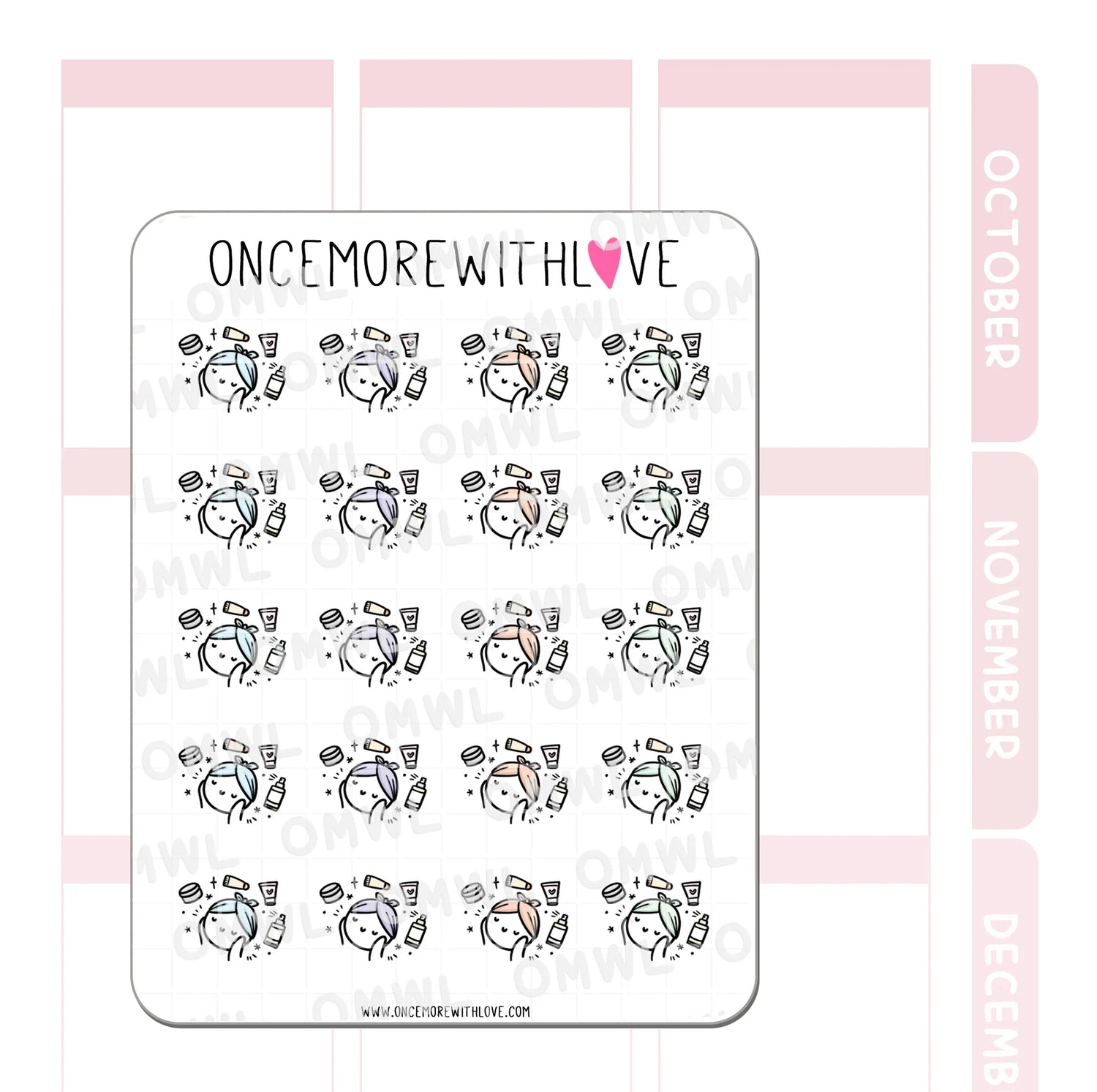 Once More With Love M1141 Skincare Sticker Sheet