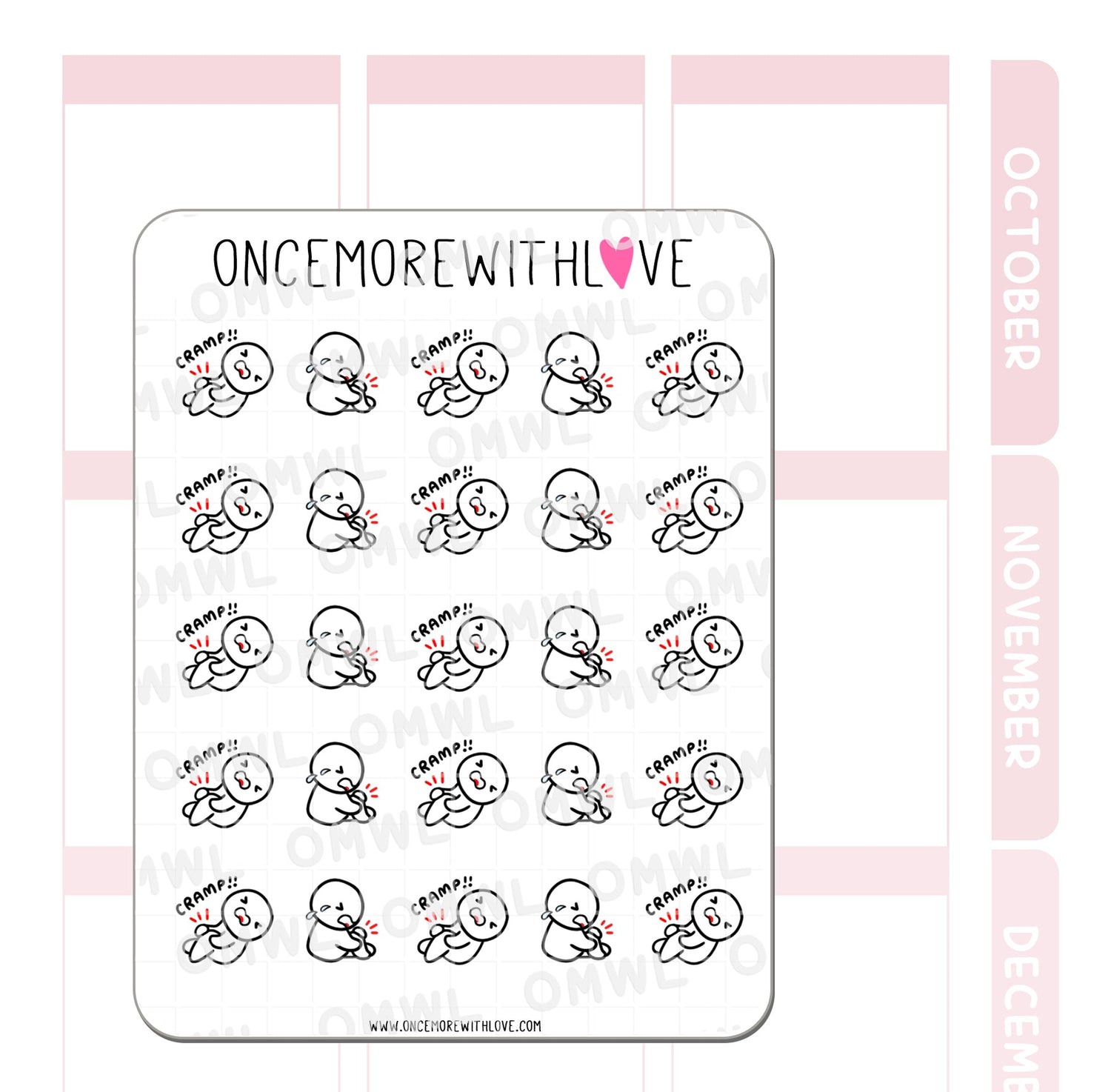 Once More With Love M1143 Leg Cramp Sticker Sheet