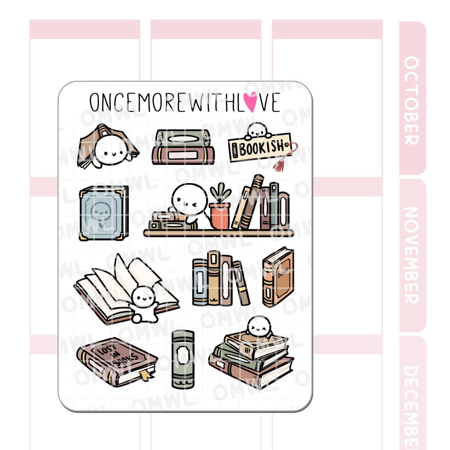 Once More With Love M1364 Bookish Large Deco Sticker
