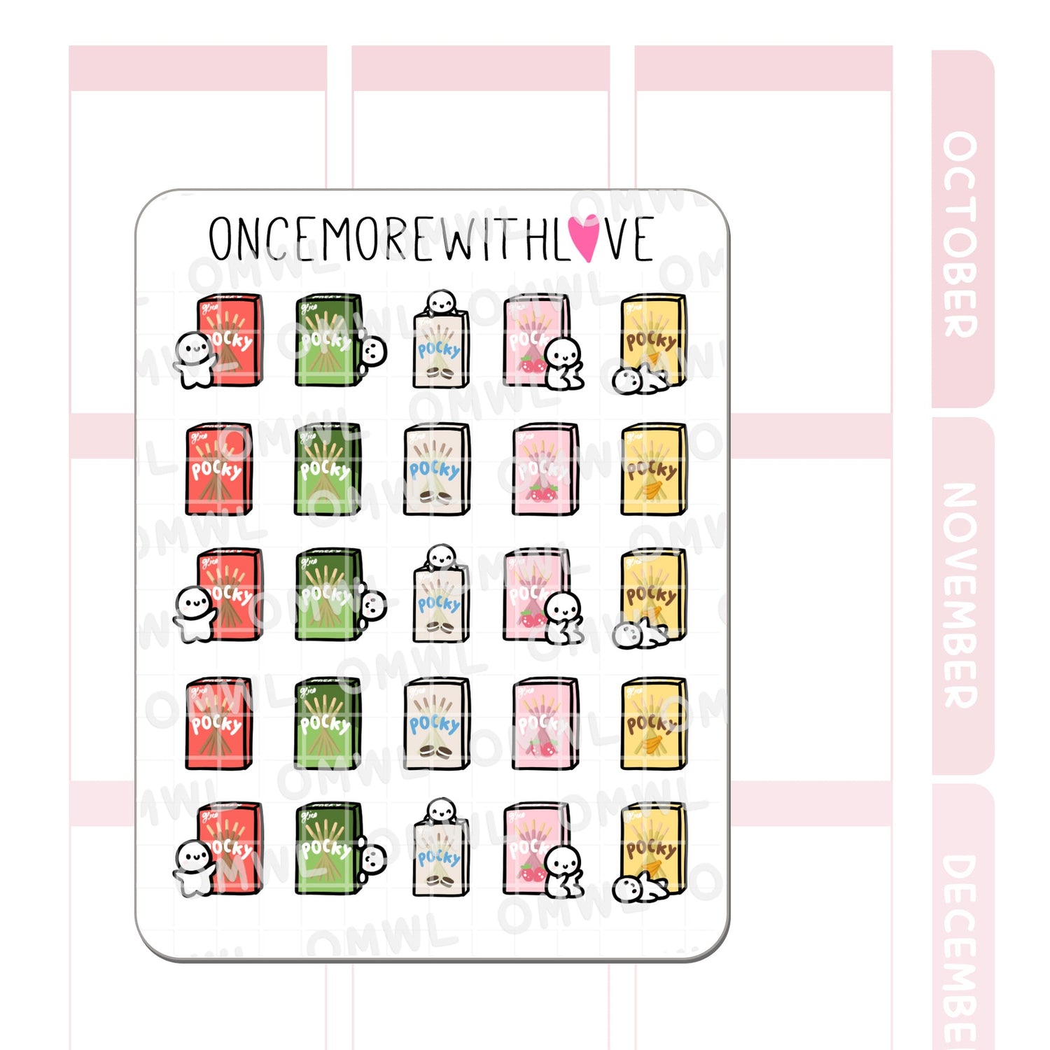 Once More With Love M1386 Pocky Sticker Sheet