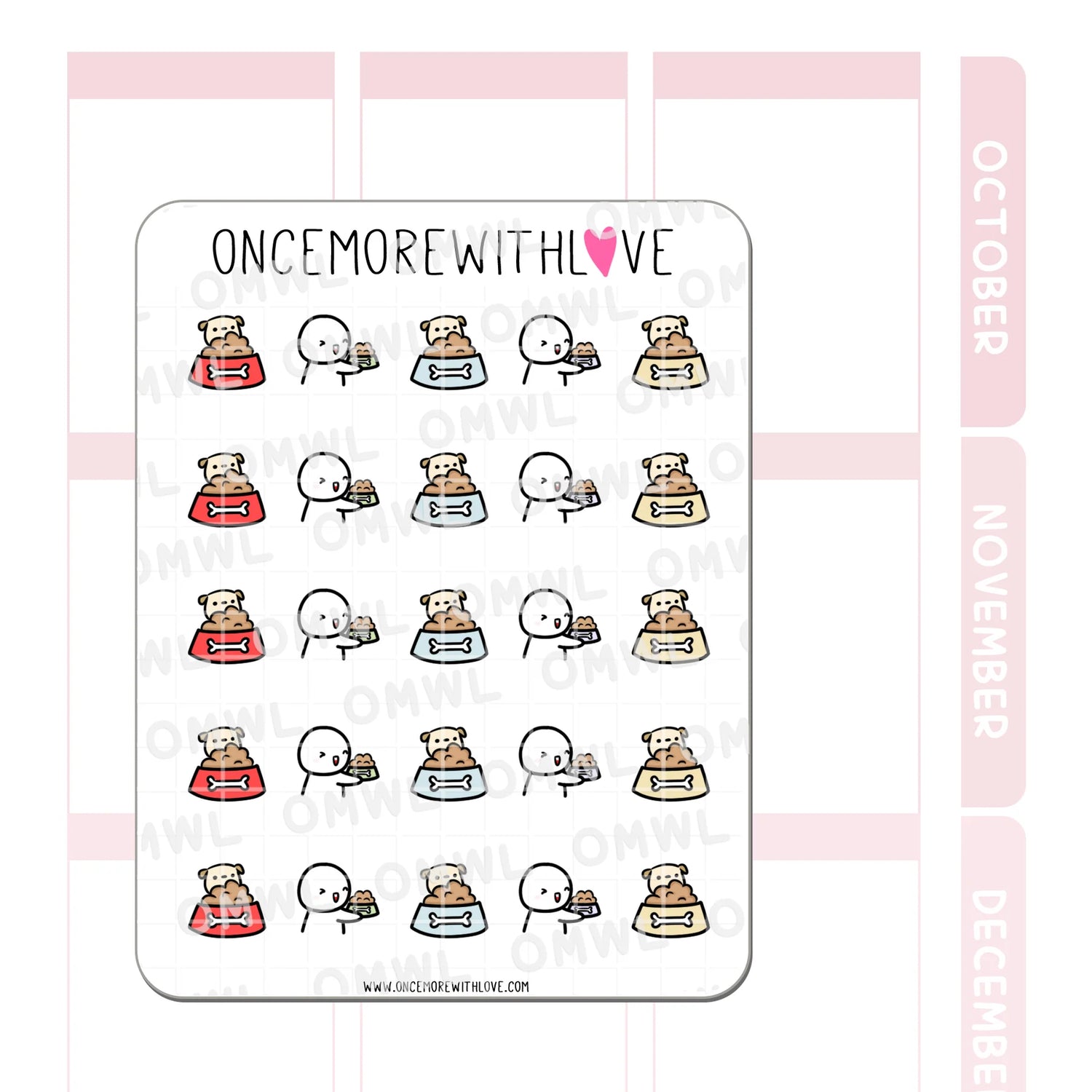 Once More With Love M960 Puppy Dog Food Sticker Sheet