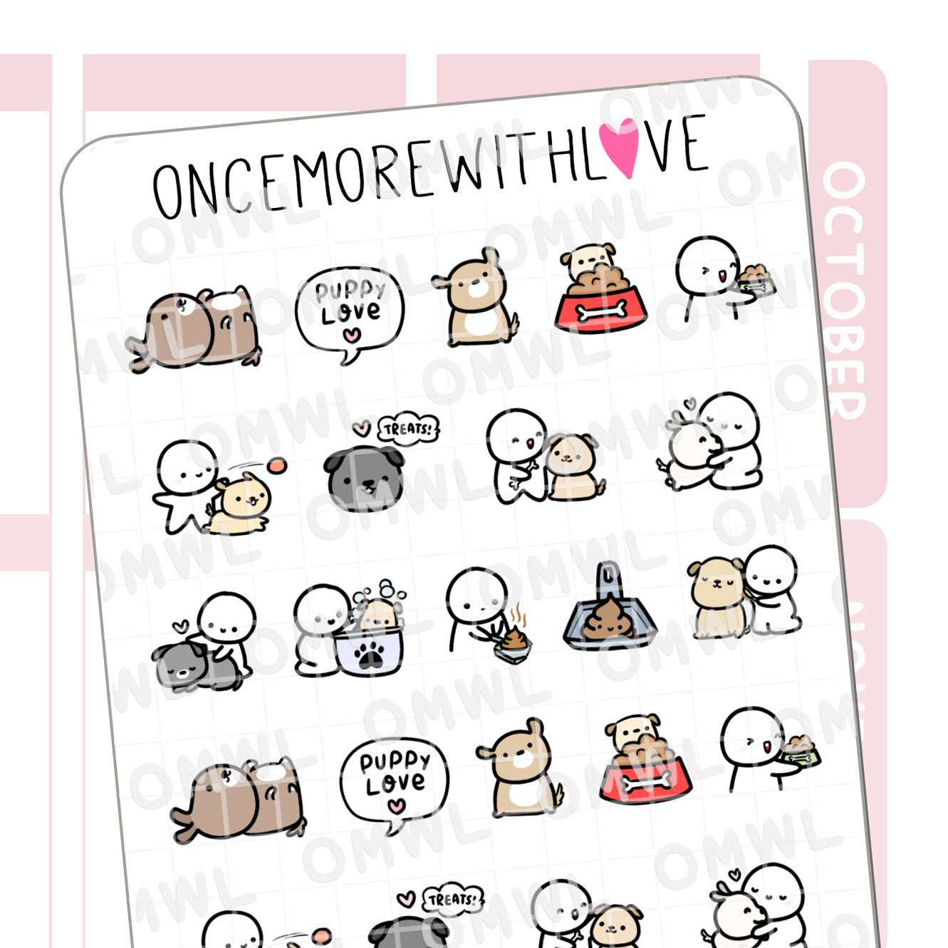 M961 - Puppy Dog Love / Mixed Puppy Sticker