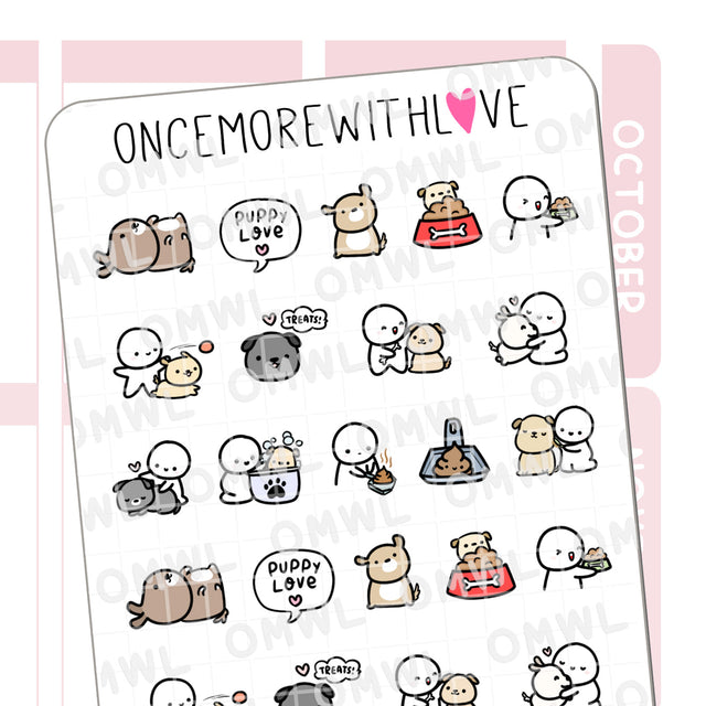 M961 - Puppy Dog Love / Mixed Puppy Sticker