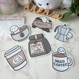 Celebrate your love for cozy mornings, café vibes, and caffeine‑powered creativity with the Coffee Lover Sticker Pack from Once More With Love. This adorable vinyl sticker set features charming coffee‑themed designs that bring warmth and personality to planners, journals, scrapbooks, and everyday crafts.

Includes 6 Stickers