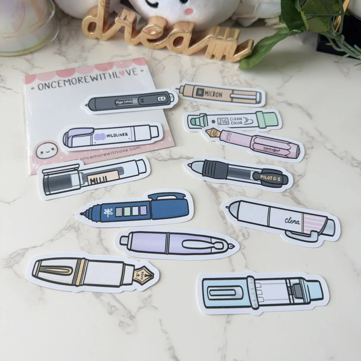 Celebrate your love for writing, planning, and creativity with the Once More With Love Sticker Pack – Pen Collection. This charming ephemera set is perfect for planners, journalers, and scrapbookers who enjoy adding personality and playful detail to their pages. Featuring adorable pen‑themed designs, this pack brings a fun, whimsical touch to any creative project.

Includes 12 Stickers