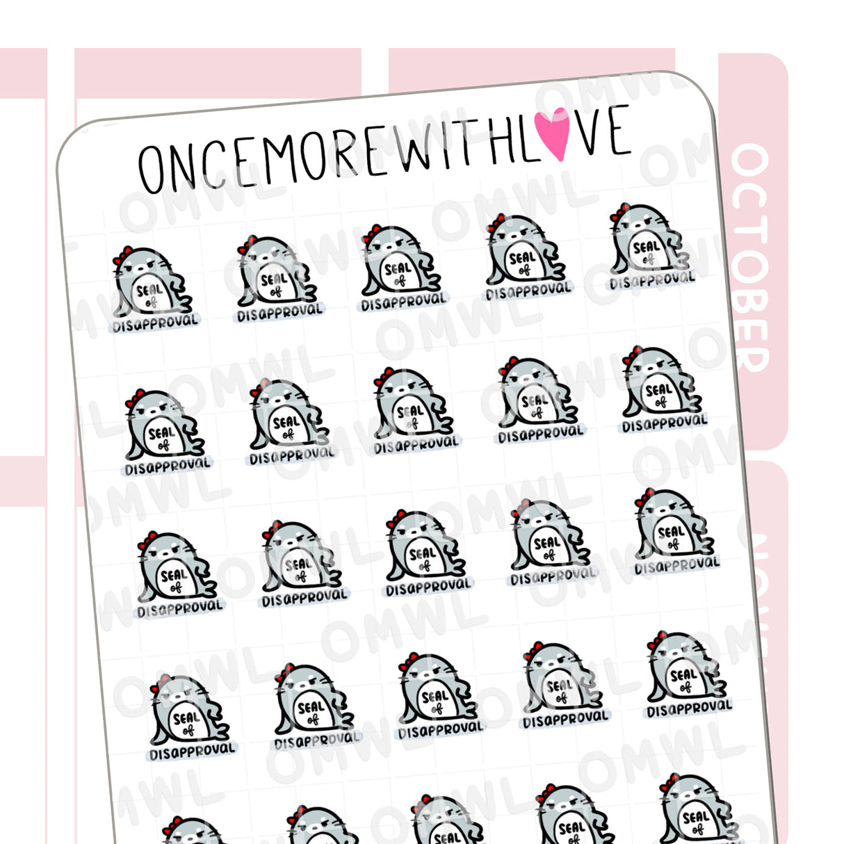 Once More With Love - V144 Seal of Disapproval Sticker Sheet