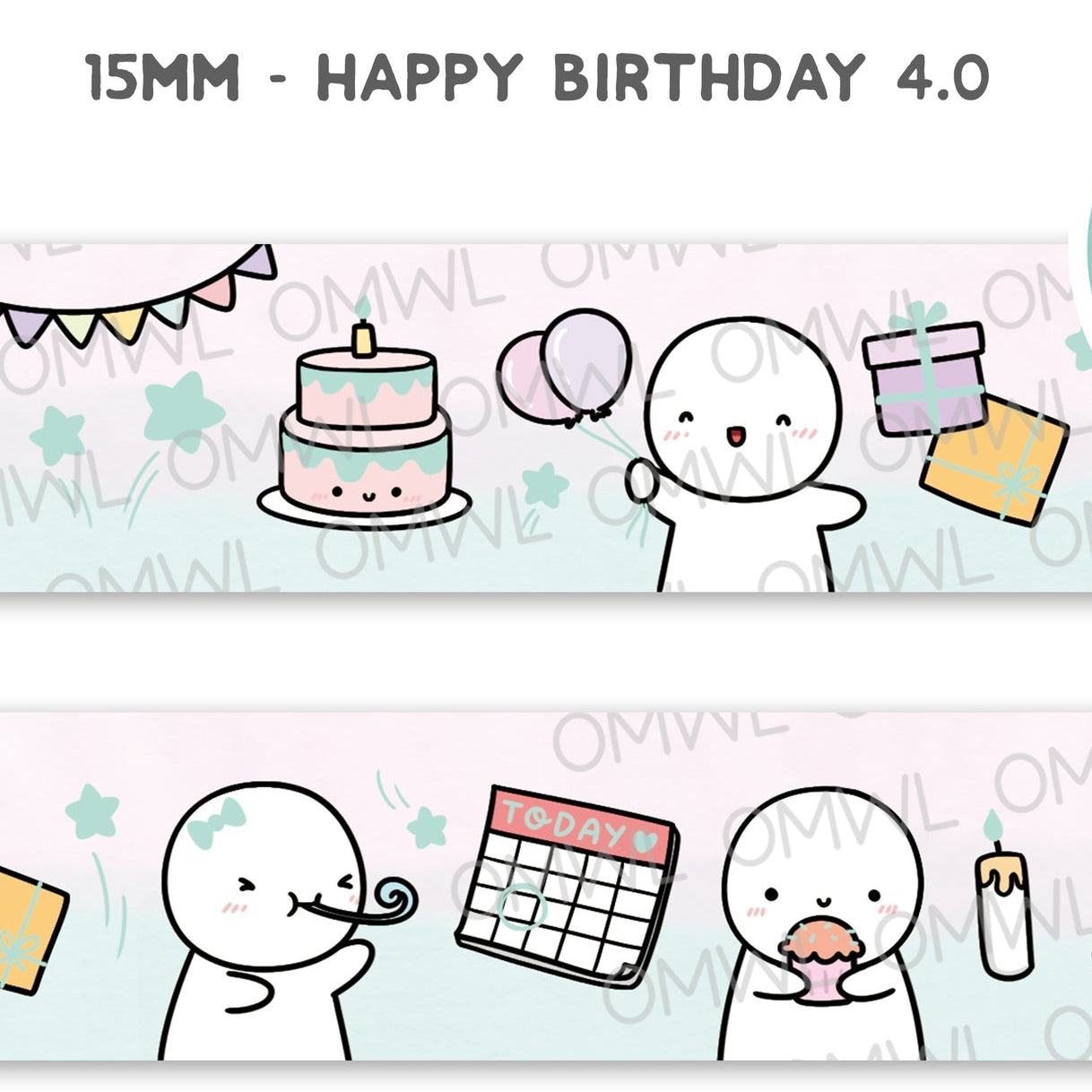 Once More With Love Washi Tape - Happy Birthday 4.0 +Turquoise Blue Foil

One of my favourite designs, and now with ombre pink background and pink foil!

WHAT YOU RECEIVE:

1 roll of exclusively designed washi tape by Once More With Love

These washi tapes are great for decorating your munchkin planner spreads or for creating cards, scrapbook pages, or journals :)

Washi tapes come shrink wrapped. No other packaging provided!


SIZE: 15mm x 10m
MATERIAL: washi tape