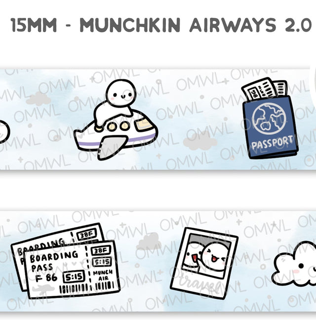Once More With Love Washi Tape - Munchkin Airways 2.0 +Pearl White Foil

My travel loving heart loves this washi tape! Hoping I can use it lots this year when I travel to a bunch of journaling and planning events.

WHAT YOU RECEIVE:

1 roll of exclusively designed washi tape by Once More With Love

These washi tapes are great for decorating your munchkin planner spreads or for creating cards, scrapbook pages, or journals :)

Washi tapes come shrink wrapped. No other packaging provided!


SIZE: 15mm x 10m
MA