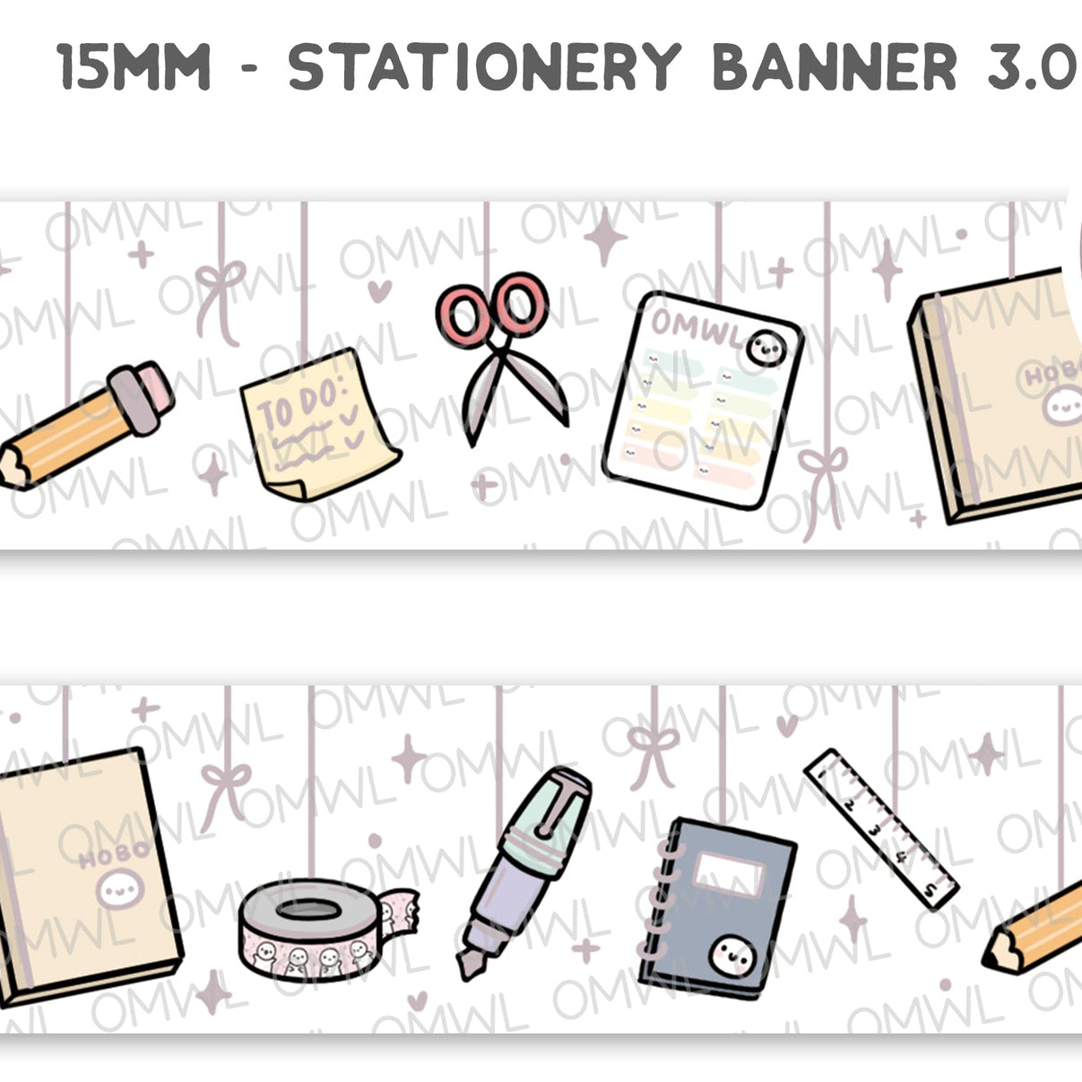 Once More With Love Washi Tape - Stationery Banner 3.0 +Matte Champagne Foil

All stationery lovers need this! Super cute washi for all our favourite things hehe

WHAT YOU RECEIVE:

1 roll of exclusively designed washi tape by Once More With Love

These washi tapes are great for decorating your munchkin planner spreads or for creating cards, scrapbook pages, or journals :)

Washi tapes come shrink wrapped. No other packaging provided!


SIZE: 15mm x 10m
MATERIAL: washi tape