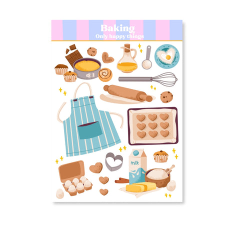 Only Happy Things Stationery - Baking A6 Sticker Sheet