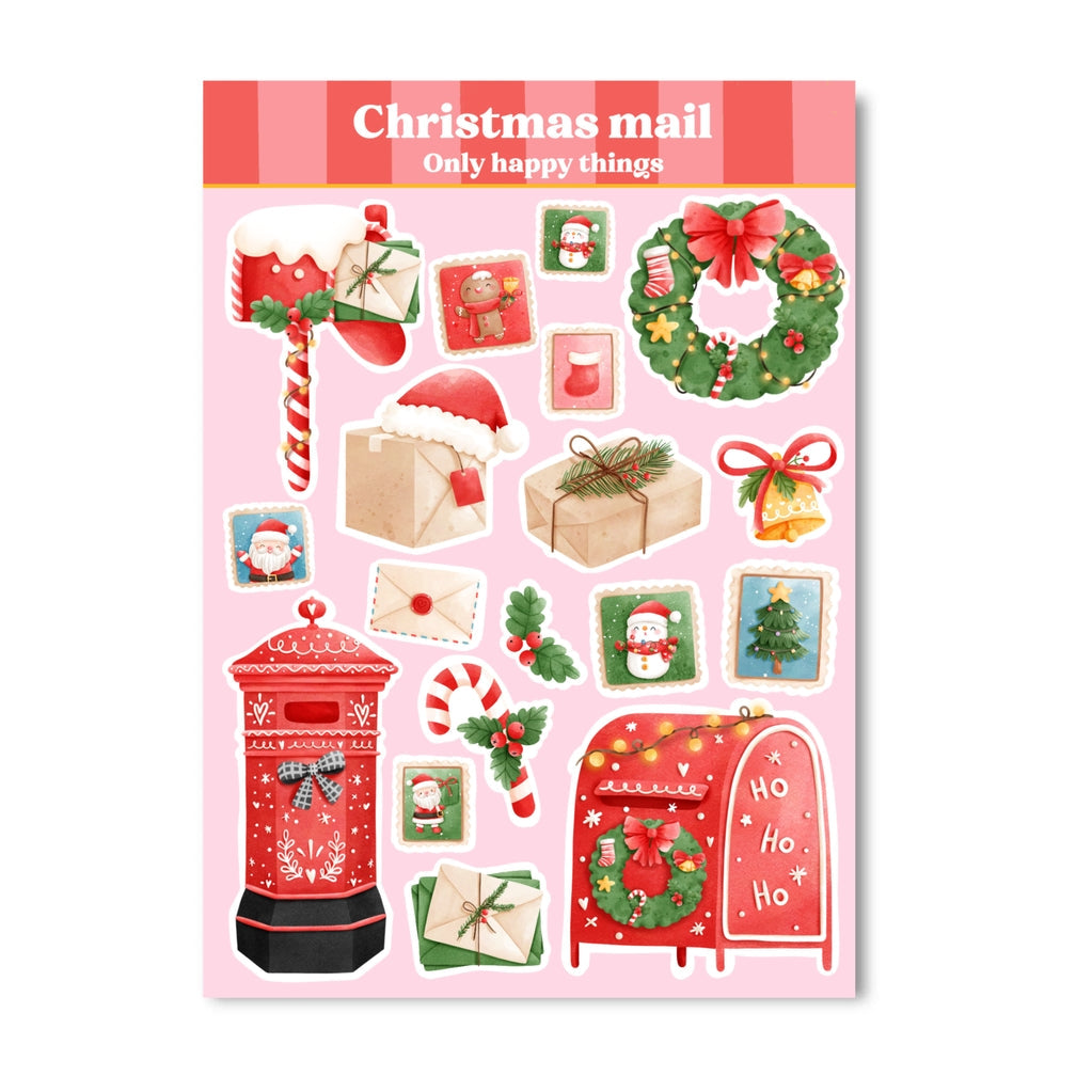 Only Happy Things Stationery - Christmas Mail A6 Sticker Sheet