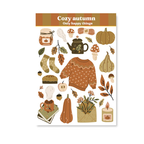Only Happy Things Stationery - Cozy Autumn A6 Sticker Sheet