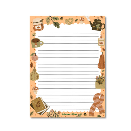 Only Happy Things Stationery - Cozy Autumn Notepad A5