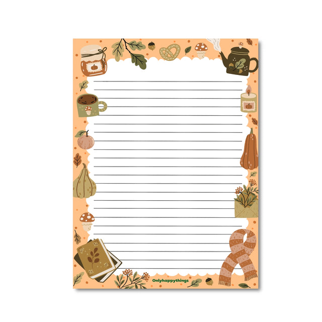 Only Happy Things Stationery - Cozy Autumn Notepad A5