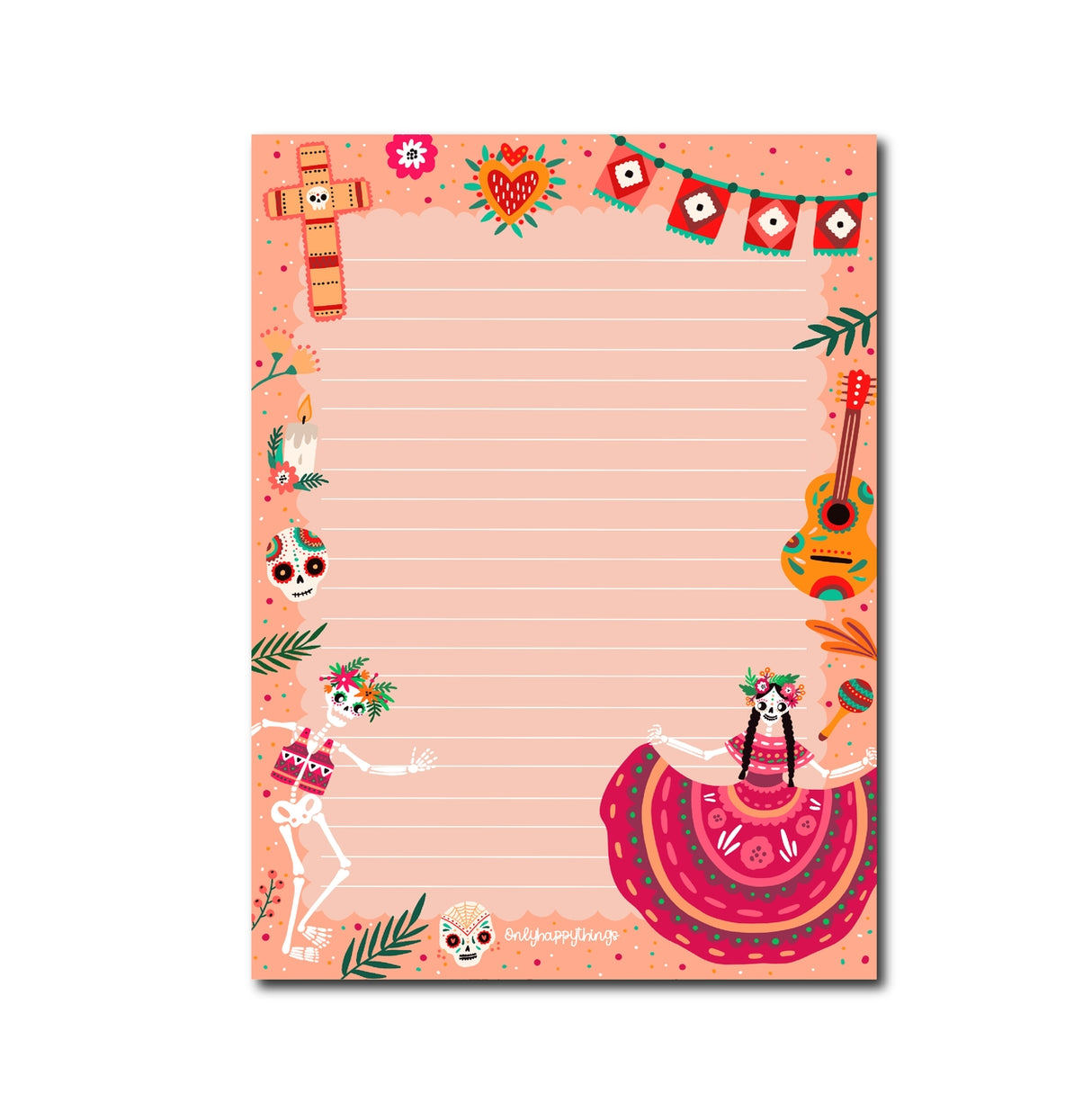 Only Happy Things Stationery - Dia De Los Muertos Notepad A5