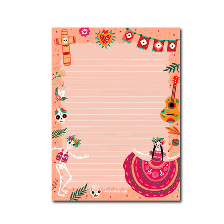 Only Happy Things Stationery - Dia De Los Muertos Notepad A5