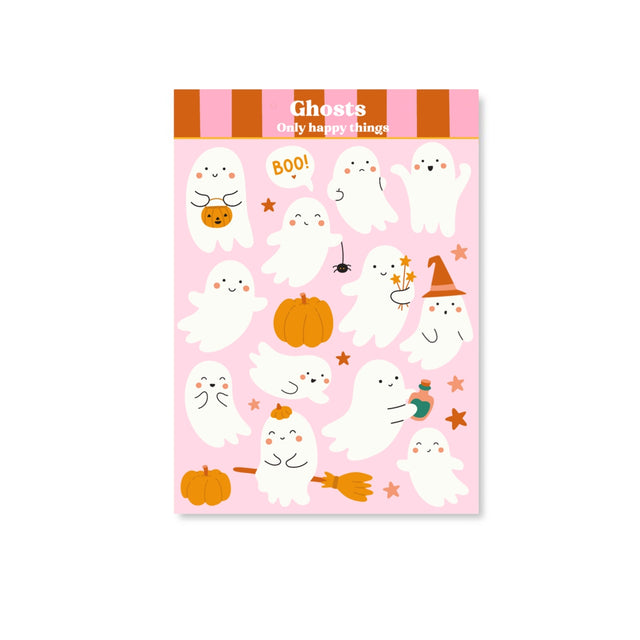Only Happy Things Stationery - Ghosts A6 Sticker Sheet