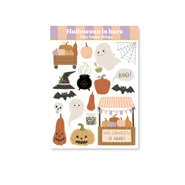 Only Happy Things Stationery - Halloween Is Here A6 Sticker Sheet