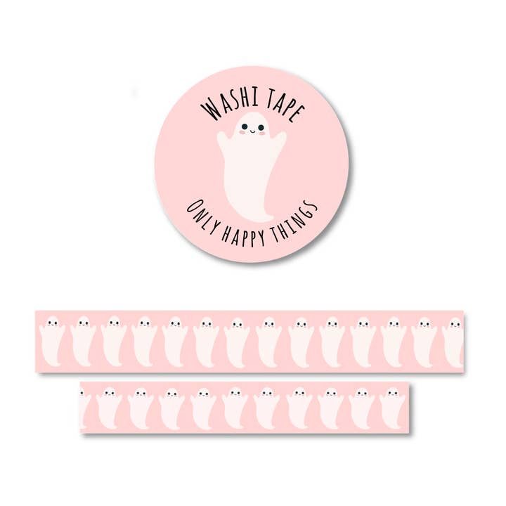 Only Happy Things Stationery - Pink Ghost Washi Tape