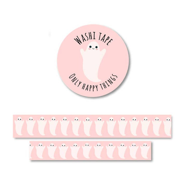 Only Happy Things Stationery - Pink Ghost Washi Tape