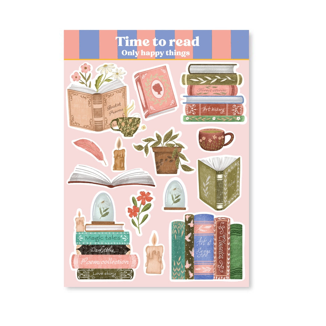 Only Happy Things Stationery - Time To Read A6 Sticker Sheet