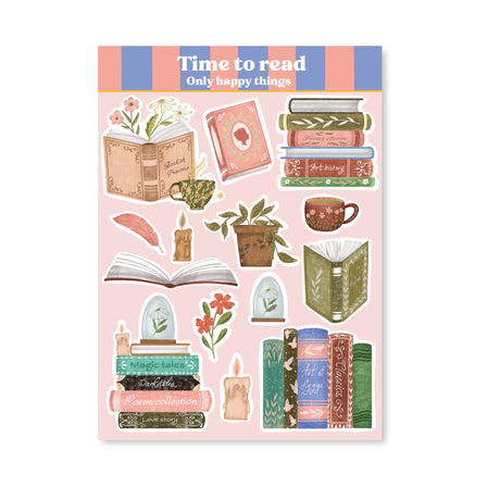 Only Happy Things Stationery - Time To Read A6 Sticker Sheet