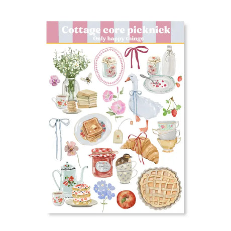 Bring a soft, cozy charm to your creative projects with this A6 sticker sheet. These stickers are perfect for journaling, scrapbooking, pen‑pal mail, planners, and all your creative projects.

A6 (105 x 148mm)&nbsp;
Printed on matt coated paper
