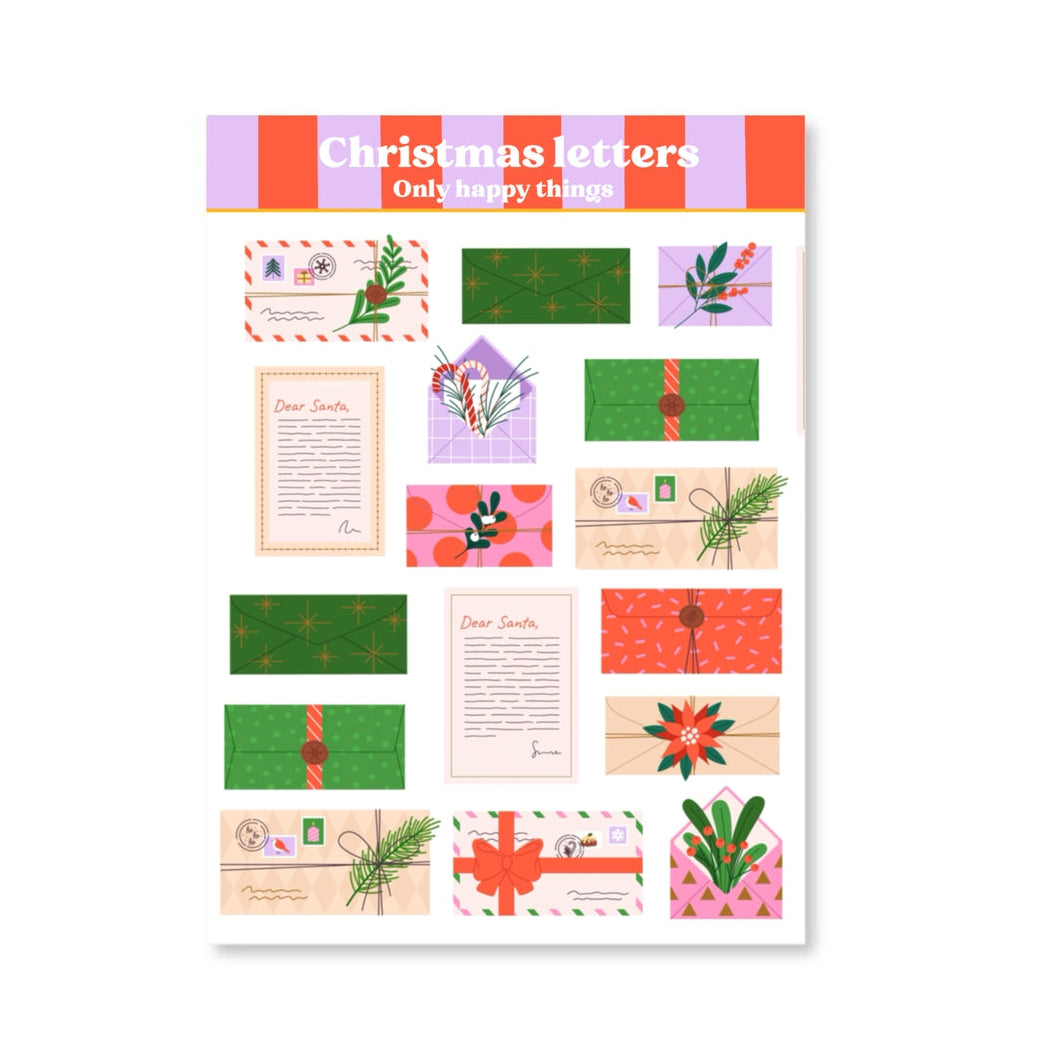 Only Happy Things Stationery - Christmas Letters A6 Sticker Sheet