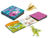 Go back to the days when dinosaurs ruled the earth with 15 prehistoric paper-folding projects and 250 sheets of origami paper to sink your teeth into.

With 15 designs for big and small dinosaurs, ocean-dwellers, and high flyers, there are projects here to entertain any paper paleontologist.

Try your hand at the speedy Velociraptor or one of the largest land animals that ever existed, the Apatosaurus. From the Cretaceous period you can make the king of the dinosaurs, the Tyrannosaurus rex, and the ancestor