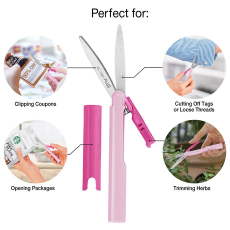 PLUS Twiggy™ Curved Blade Scissors

Designed to go anywhere, Twiggy™ scissors combine portability, safety, and precision in a compact, pen-size format. Featuring PLUS’s signature curved blade design, Twiggy delivers up to 2× smoother, more effortless cutting for everyday tasks at home, in the studio, or on the go.

TSA-compliant and travel-friendly
Compact, pen-size design fits easily in a pocket, purse, or drawer
Curved stainless steel blades (1.6") for smooth, precise cutting
Safety cap with blade lock fo
