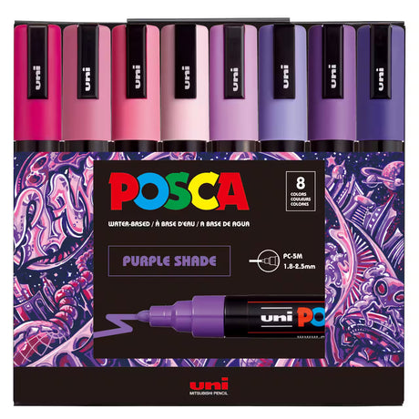 POSCA Paint Marker 8-Color PC-5M Purple Shade Set