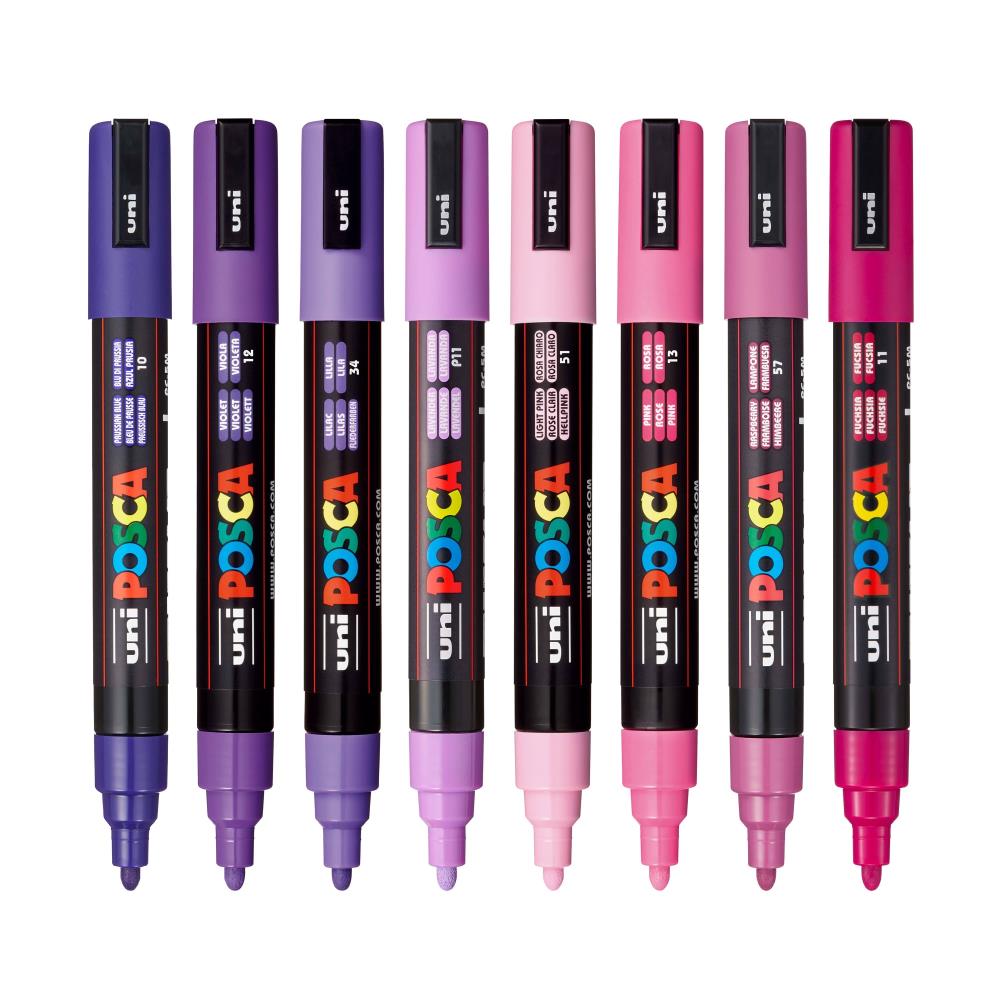 POSCA Paint Marker 8-Color PC-5M Purple Shade Set