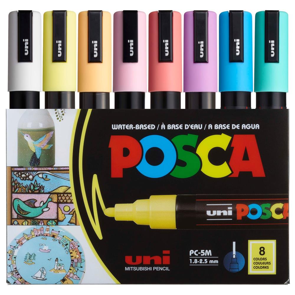 POSCA Paint Marker 8-Color PC-5M Soft Colors Set