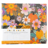 Introducing the 4" x 4" Album from the Tricks And Treats Collection by Paige Evans for American Crafts. This adorable album is the perfect way to showcase your Halloween memories. With its vibrant orange, pink, and purple pumpkins, flowers, skulls, and more on the cover, it captures the festive spirit of the season. The album includes 15 page protectors to keep your precious photos safe and organized. Whether you're documenting a spooky costume party or a fun-filled night of trick-or-treating, this album is