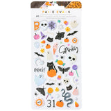 Add a touch of spooky charm to your paper crafting projects with Icons Puffy Stickers from the Tricks And Treats Collection by Paige Evans for American Crafts. This set of 60 stickers features an array of delightful images including pumpkins, skulls, and even a snake. Whether you're creating Halloween cards, scrapbook pages, or tags, these stickers are the perfect embellishment to bring your designs to life. The puffy texture adds dimension and visual interest to your projects, while the adhesive backing en
