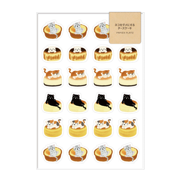 Papier Platz x AOYOSHI Food x Creature Stickers Vol.2 - Cheese Cakes & Cats 